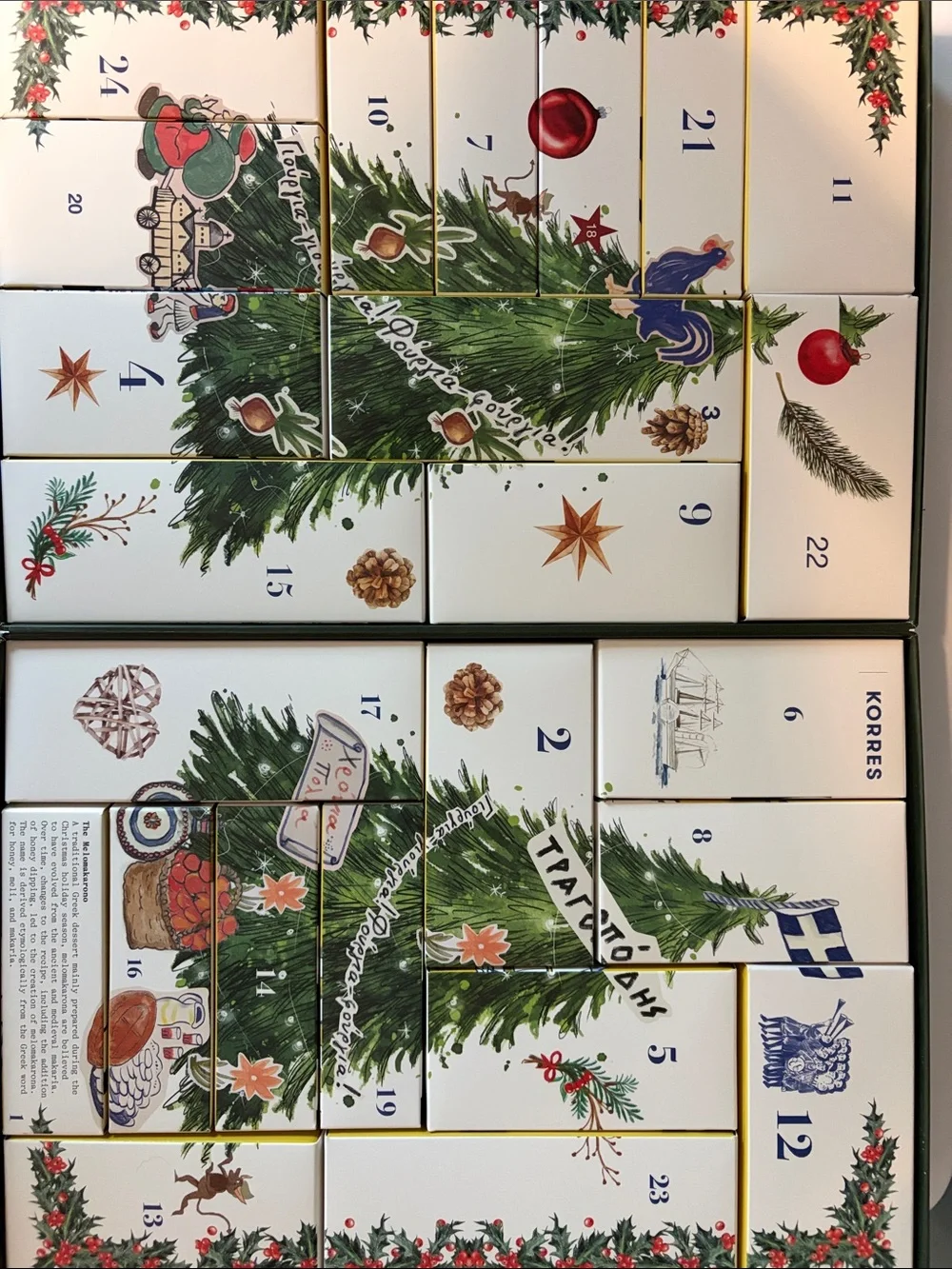 Korres Green and Red Holiday Advent Calendar 2025